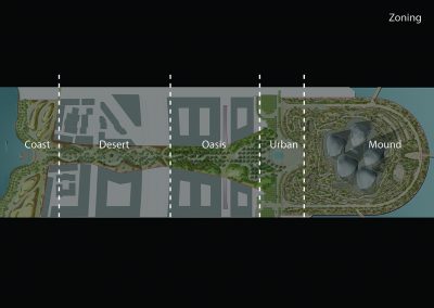 Zayed National Museum, Abu Dhabi, UAE: Timeline Garden and Themed Landscape